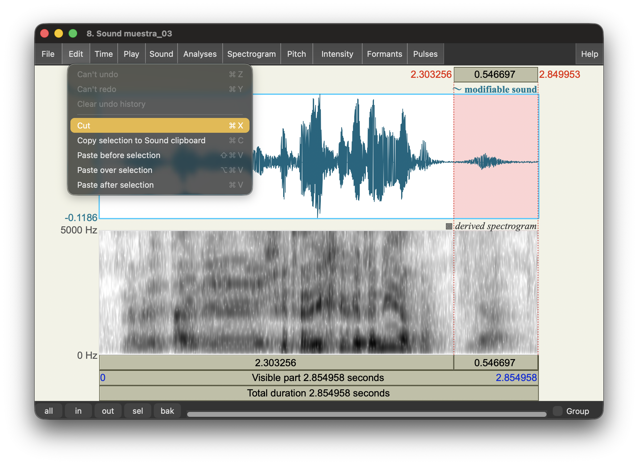 Cortar un fragmento de un audio